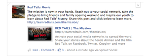 Red Tails Facebook Post