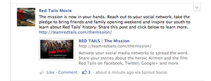 Red Tails Facebook Post